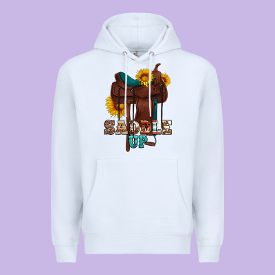 Saddle Up Cowboy Western Sunflowers Premium Hoodie Designed By Artiststas