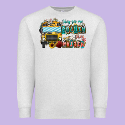 They See Me Rollin' They Waiting Premium Sweatshirt Designed By Cowhidedigitalart