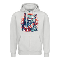 Dove Grey cat7 Zipper Hoodie - Unal Design