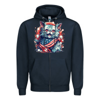 Navy cat7 Zipper Hoodie - Unal Design