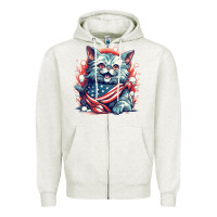 Oatmeal Heather cat7 Zipper Hoodie - Unal Design