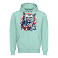 Seafoam cat7 Zipper Hoodie - Unal Design