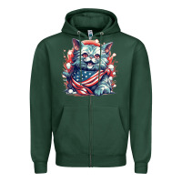 Sports Green cat7 Zipper Hoodie - Unal Design