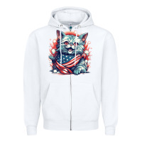 White cat7 Zipper Hoodie - Unal Design
