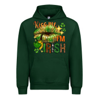 Forest Green kiss me im irish with lip Urban Hoodie - NancyCooperArtShop