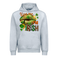 Heather Grey kiss me im irish with lip Urban Hoodie - NancyCooperArtShop