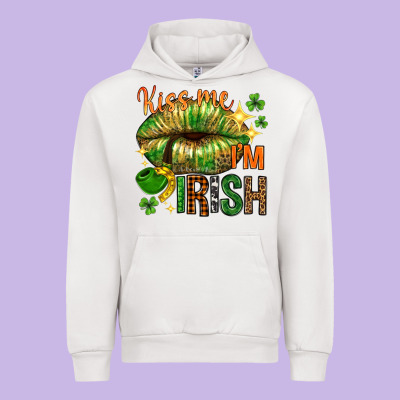 Kiss Me Im Irish With Lip Urban Hoodie Designed By Nancycooperartshop
