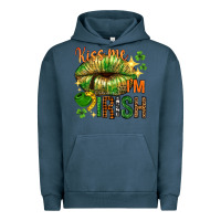 Pigment Midnight Navy kiss me im irish with lip Urban Hoodie - NancyCooperArtShop