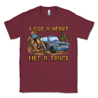 Burgundy i got a heart like a truck Classic Tee - MaliasSmallBusiness