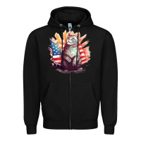 Black cat8 Zipper Hoodie - Unal Design