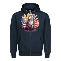 Navy cat8 Zipper Hoodie - Unal Design