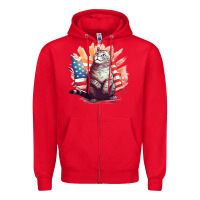 Red cat8 Zipper Hoodie - Unal Design
