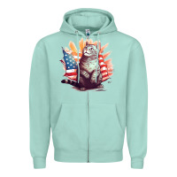 Seafoam cat8 Zipper Hoodie - Unal Design