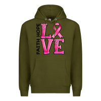 Army Green faith hope love Premium Hoodie - AdoDesignShop
