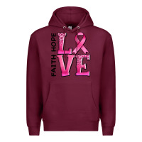 Burgundy faith hope love Premium Hoodie - AdoDesignShop