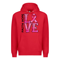 Red faith hope love Premium Hoodie - AdoDesignShop