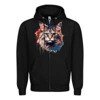 Black cat9 Zipper Hoodie - Unal Design