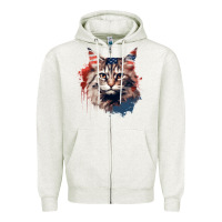Oatmeal Heather cat9 Zipper Hoodie - Unal Design
