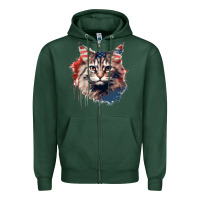 Sports Green cat9 Zipper Hoodie - Unal Design