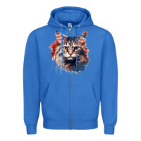 True Royal cat9 Zipper Hoodie - Unal Design