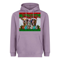 Lavender merry christmas heifers Heavyweight Hoodie - RanaPortraitStore