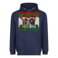 Navy merry christmas heifers Heavyweight Hoodie - RanaPortraitStore