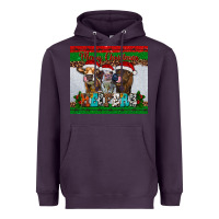 Plum merry christmas heifers Heavyweight Hoodie - RanaPortraitStore