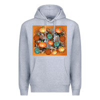 Heather Grey cowhide pumpkin Premium Hoodie - AdoDesignShop