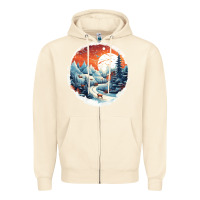 Sandshell deer snow house design Zipper Hoodie - Unal Design