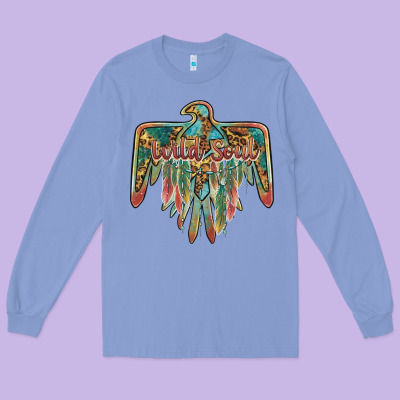 Wild Soul Thunderbird Long Sleeve Tee Designed By Barkaloodesign