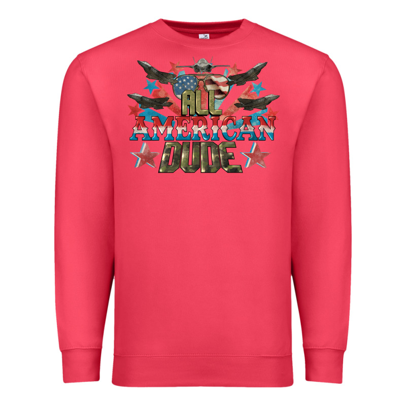 All American Dude 4th Of July Premium Sweatshirt by CowGirlArtShop | Teevron