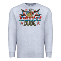 Heather Grey All American dude 4th of July Premium Sweatshirt - CowGirlArtShop