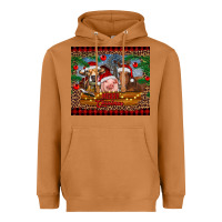 Meerkat merry christmas cow pig and horse Heavyweight Hoodie - RanaPortraitStore