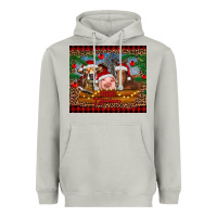 Moon Dust merry christmas cow pig and horse Heavyweight Hoodie - RanaPortraitStore
