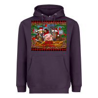 Plum merry christmas cow pig and horse Heavyweight Hoodie - RanaPortraitStore
