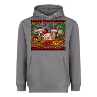 Storm merry christmas cow pig and horse Heavyweight Hoodie - RanaPortraitStore