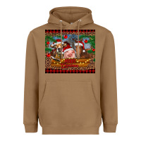 Toasted Coconut merry christmas cow pig and horse Heavyweight Hoodie - RanaPortraitStore