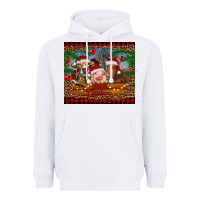 White merry christmas cow pig and horse Heavyweight Hoodie - RanaPortraitStore