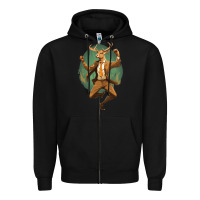 Black happy deer Zipper Hoodie - Unal Design