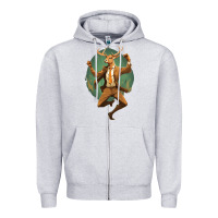 Heather Grey happy deer Zipper Hoodie - Unal Design