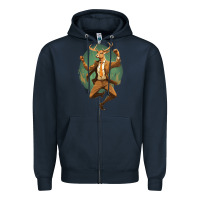 Navy happy deer Zipper Hoodie - Unal Design