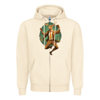 Sandshell happy deer Zipper Hoodie - Unal Design