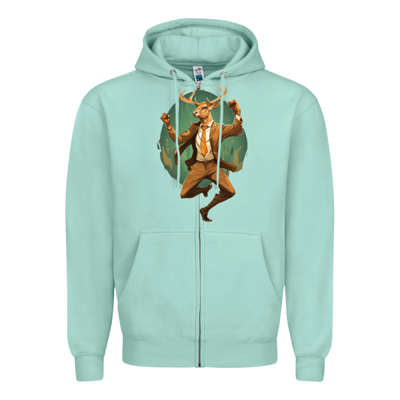 Happy Deer Zipper Hoodie by Unal Design | Teevron