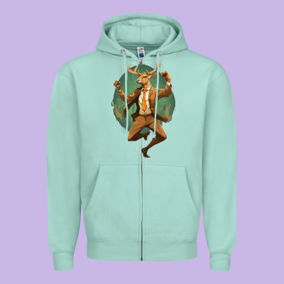 Zipper Hoodie happy deer