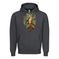 Smoke happy deer Zipper Hoodie - Unal Design