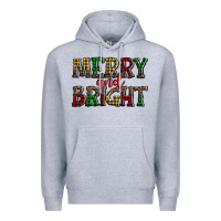 Heather Grey merry and bright Premium Hoodie - AdoDesignShop