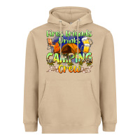 Mushroom fires friends drinks camping crew Heavyweight Hoodie - Zillion Design Studio