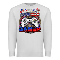 Dove Grey All American gamer 4th of july Premium Sweatshirt - CowGirlArtShop