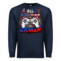 Navy All American gamer 4th of july Premium Sweatshirt - CowGirlArtShop