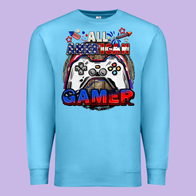 All American Gamer 4th Of July Premium Sweatshirt Designed By Cowgirlartshop